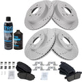 Front & Rear Ceramic Brake Pad and G-Coated Rotor Kit for 2007-2012