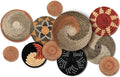 Boho Wall Basket Decor 11 Pcs Set - Rustic Bulrush Woven Wall Art