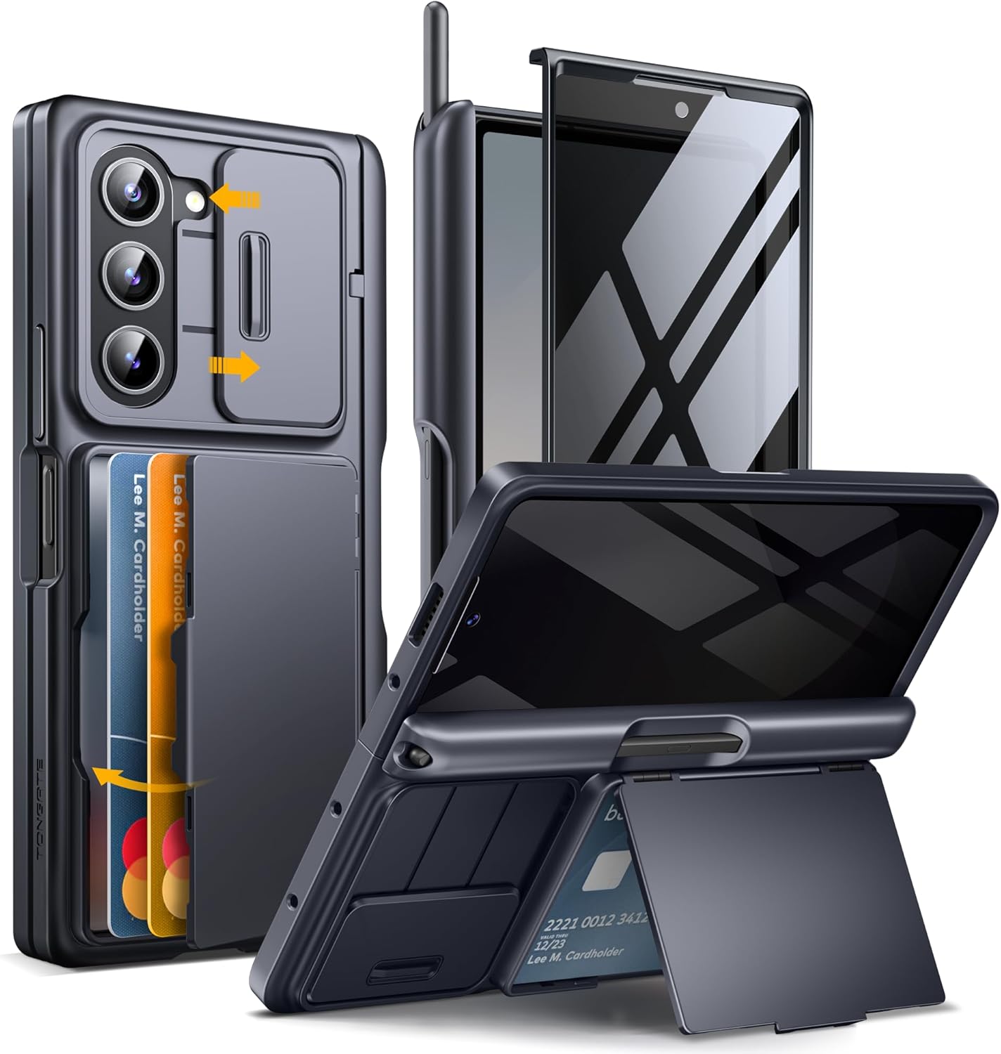 TONGATE Z Fold 6 Case with Privacy Screen & Camera Cover