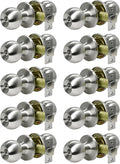 Privacy Door Knobs 10 Pack Brushed Nickel Round Keyless Door Knobs