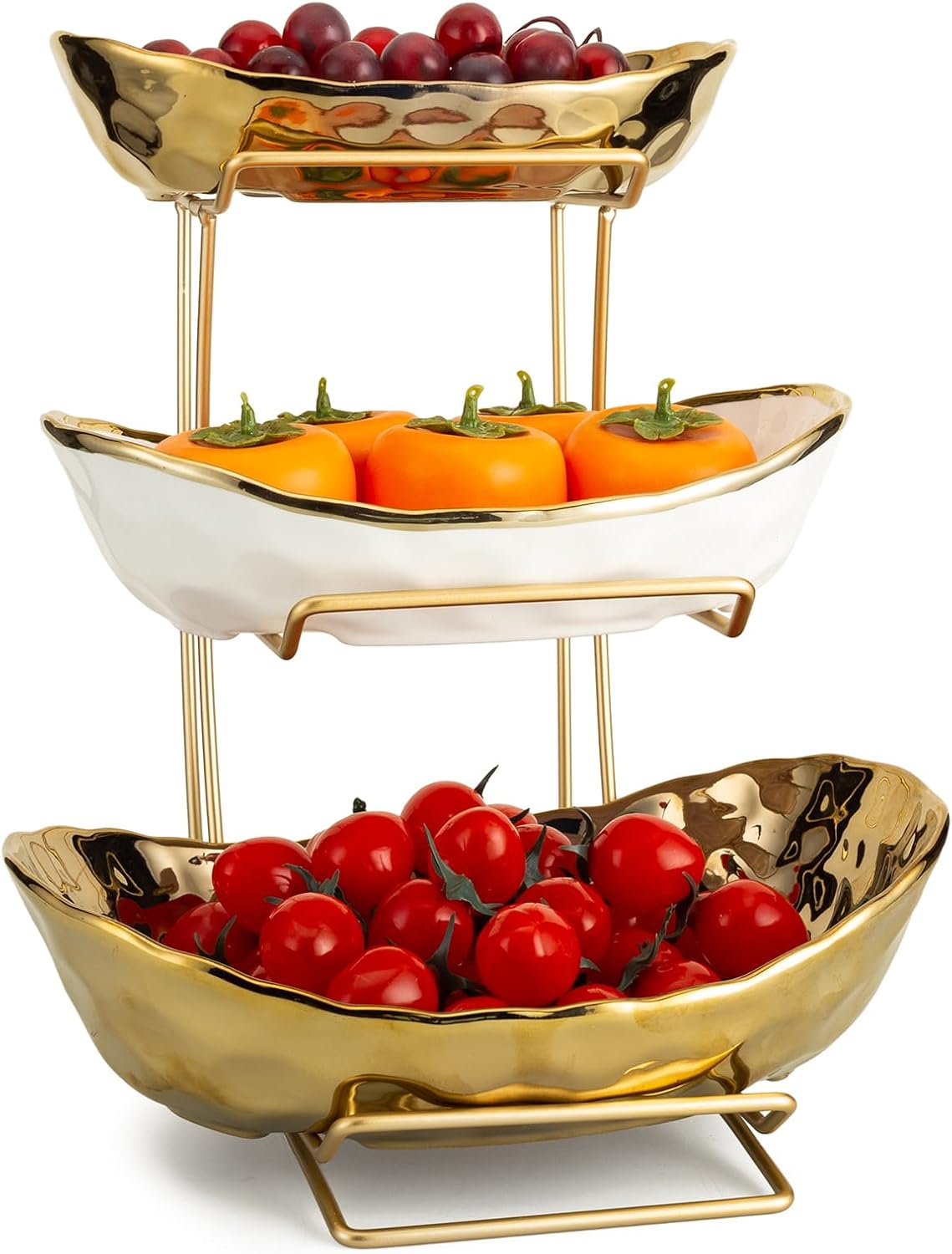 YYW 3 Tier Fruit Bowl for Kitchen Counter - Elegant Storage Solution