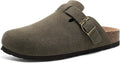 Genuine Suede Clogs for Women Men - Comfortable Cork Footbed upper