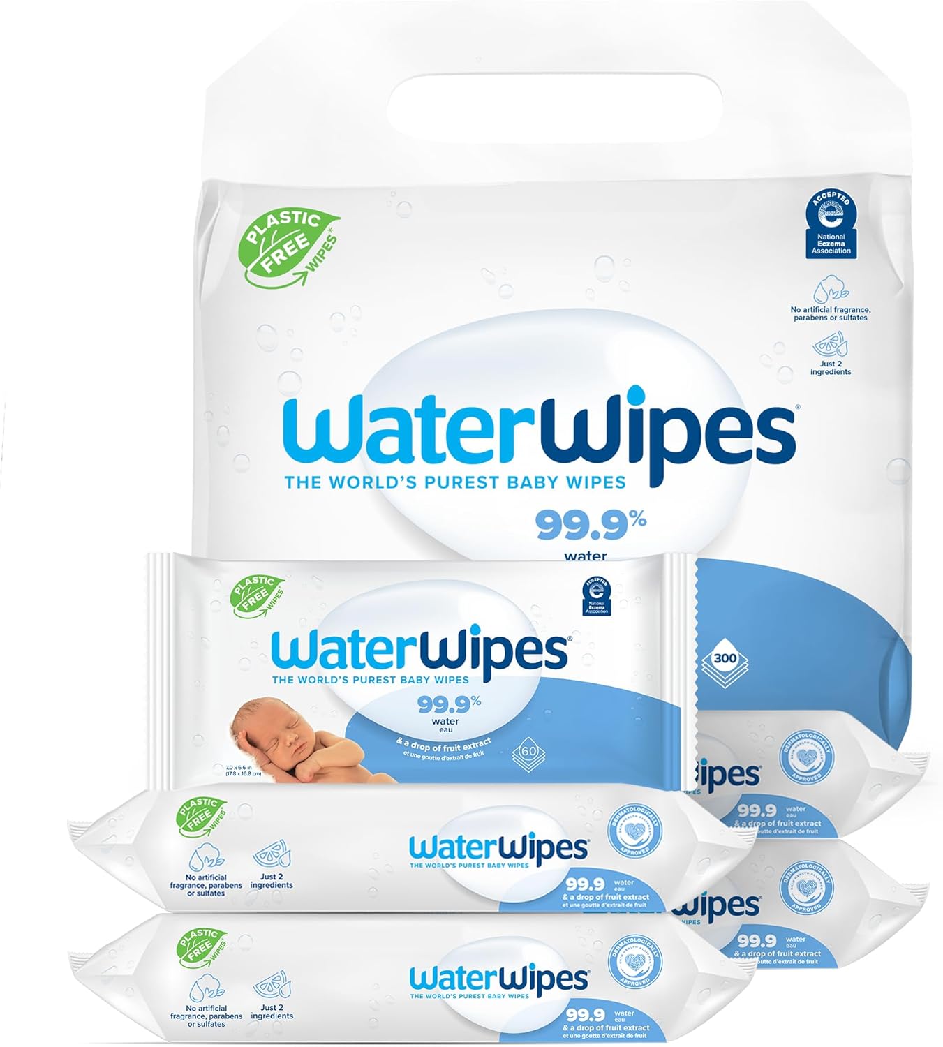 WaterWipes 99.9% Water Baby Wipes - 300 Count Pack