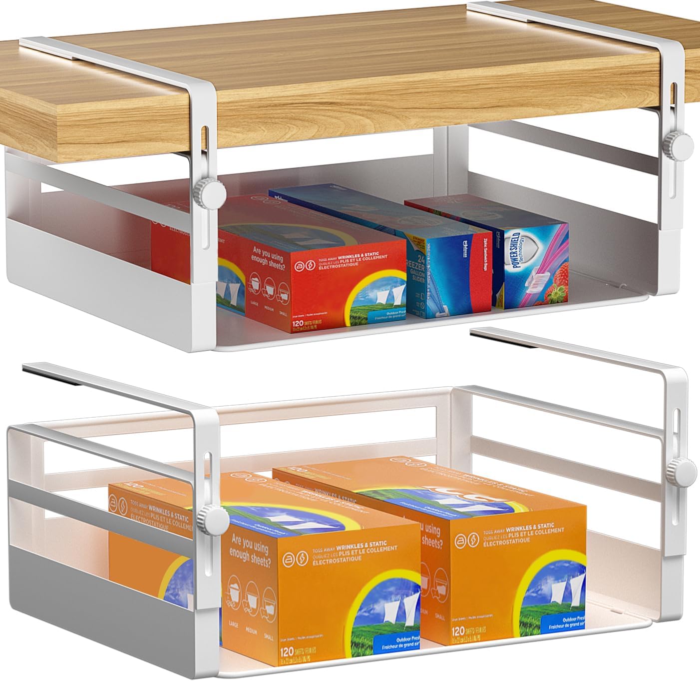 Under Shelf Storage Basket Organizer for Kitchen and Pantry