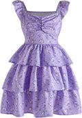Girl's Floral Summer Dress with Ruffle and Shirred Design