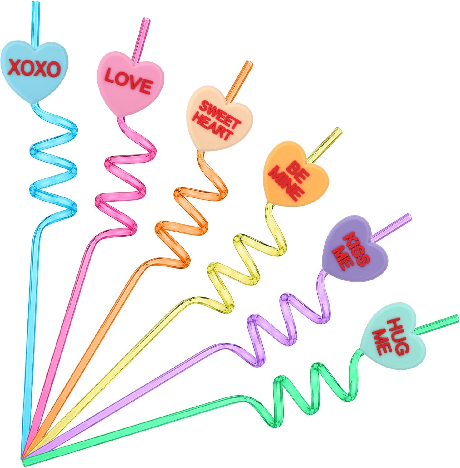 Colorful Heart Reusable Straws - Jingmore