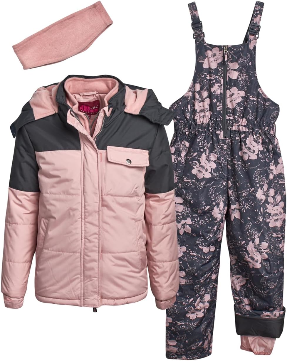 Pink Platinum Girls Snowsuits - Waterproof Winter Jacket Set