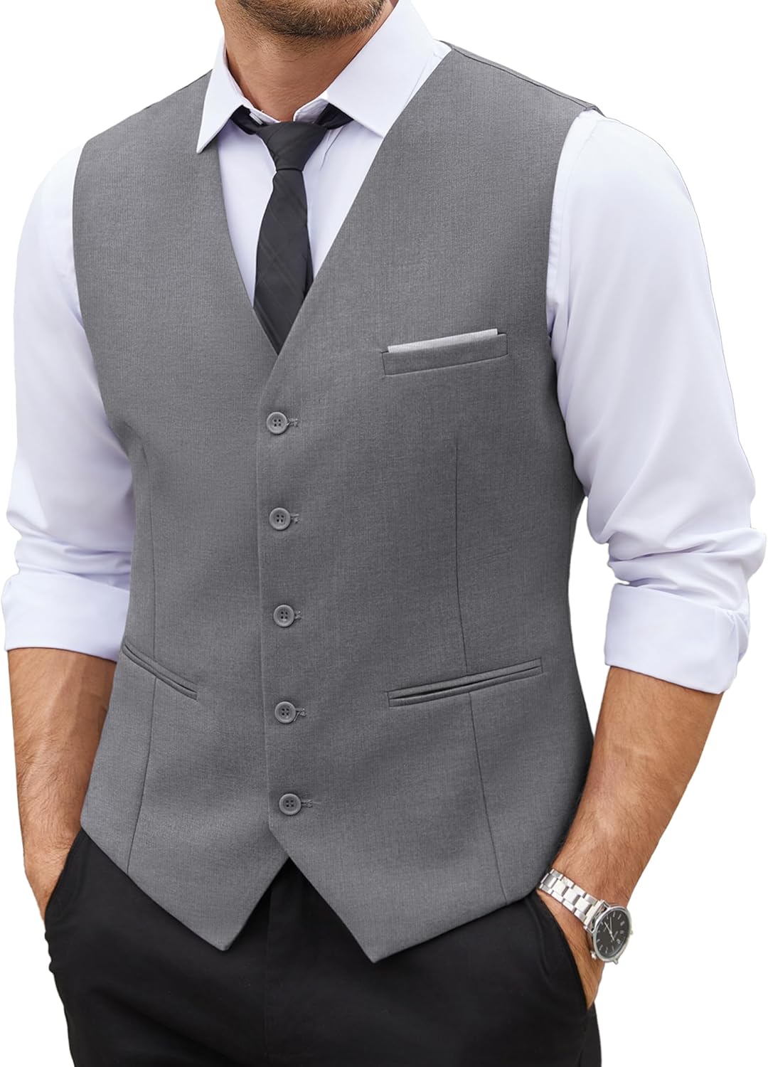 COOFANDY Men's Suit Vest Slim Fit for Business and Casual Wear