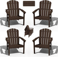 Stackable Adirondack Chair Set of 4 for Outdoor Comfort