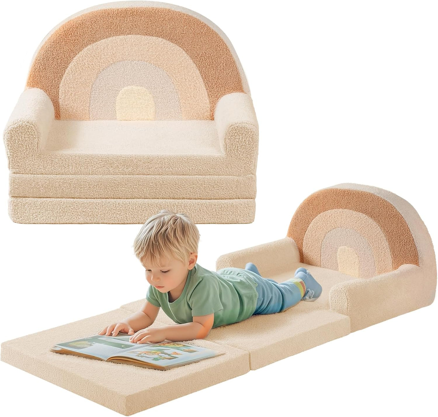 little dove 2-in-1 Kids Couch: Comfy Toddler Chair & Lounger