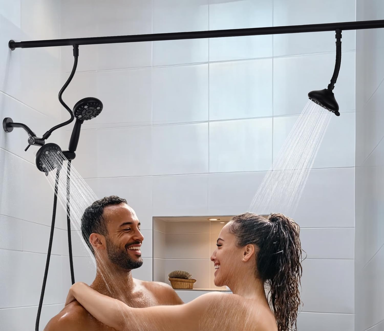 Dual Shower Head for Couples - High Pressure Tandem System