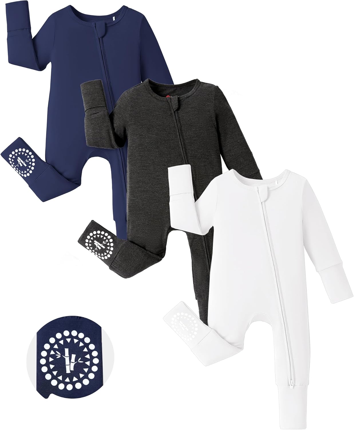 PATPAT Baby Footies for Boys and Girls - Soft Bamboo Viscose