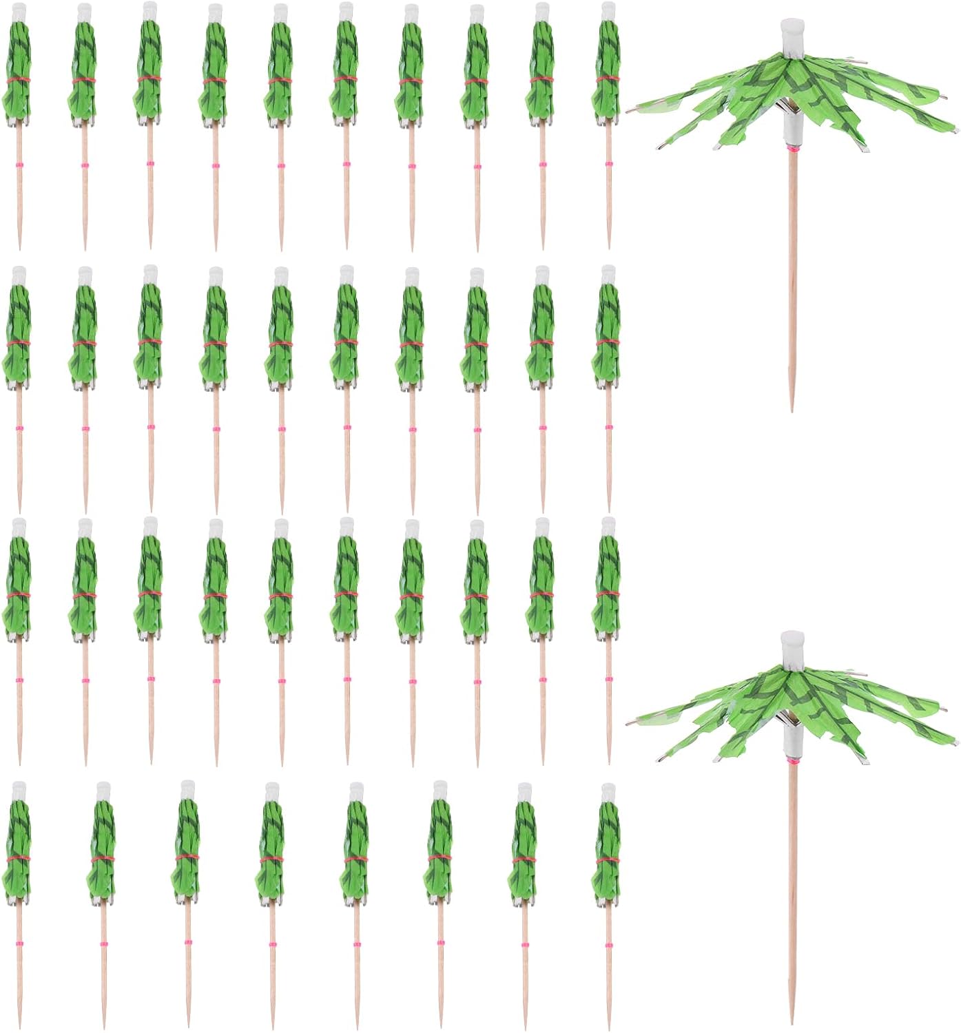 Bamboo Palm Tree Drink Umbrellas - 40 pack