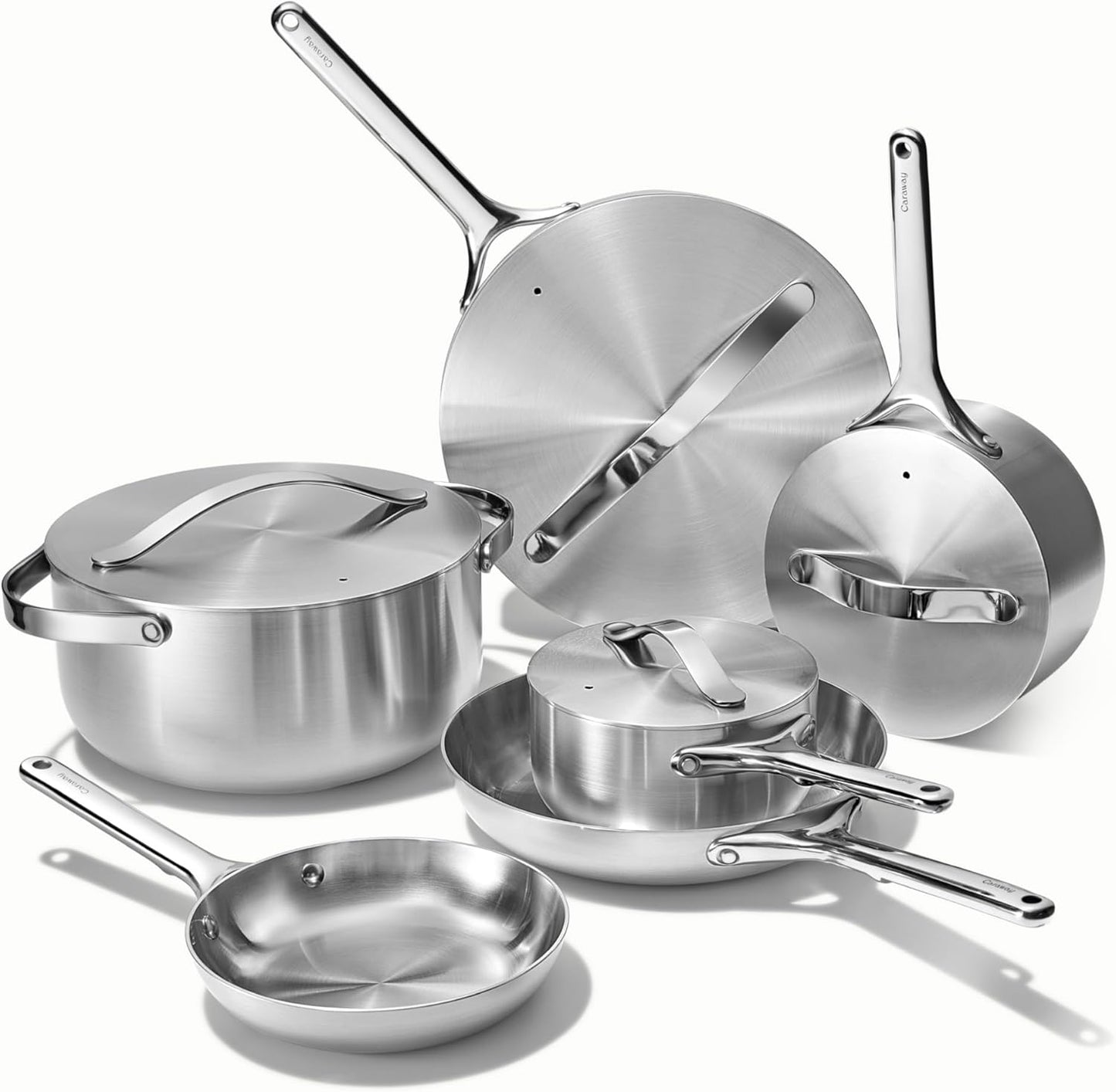 Caraway Stainless Steel Deluxe Cookware Set for Healthy Cooking