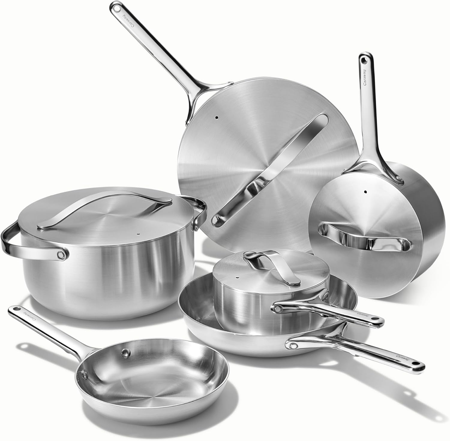 Caraway Stainless Steel Deluxe Cookware Set for Healthy Cooking