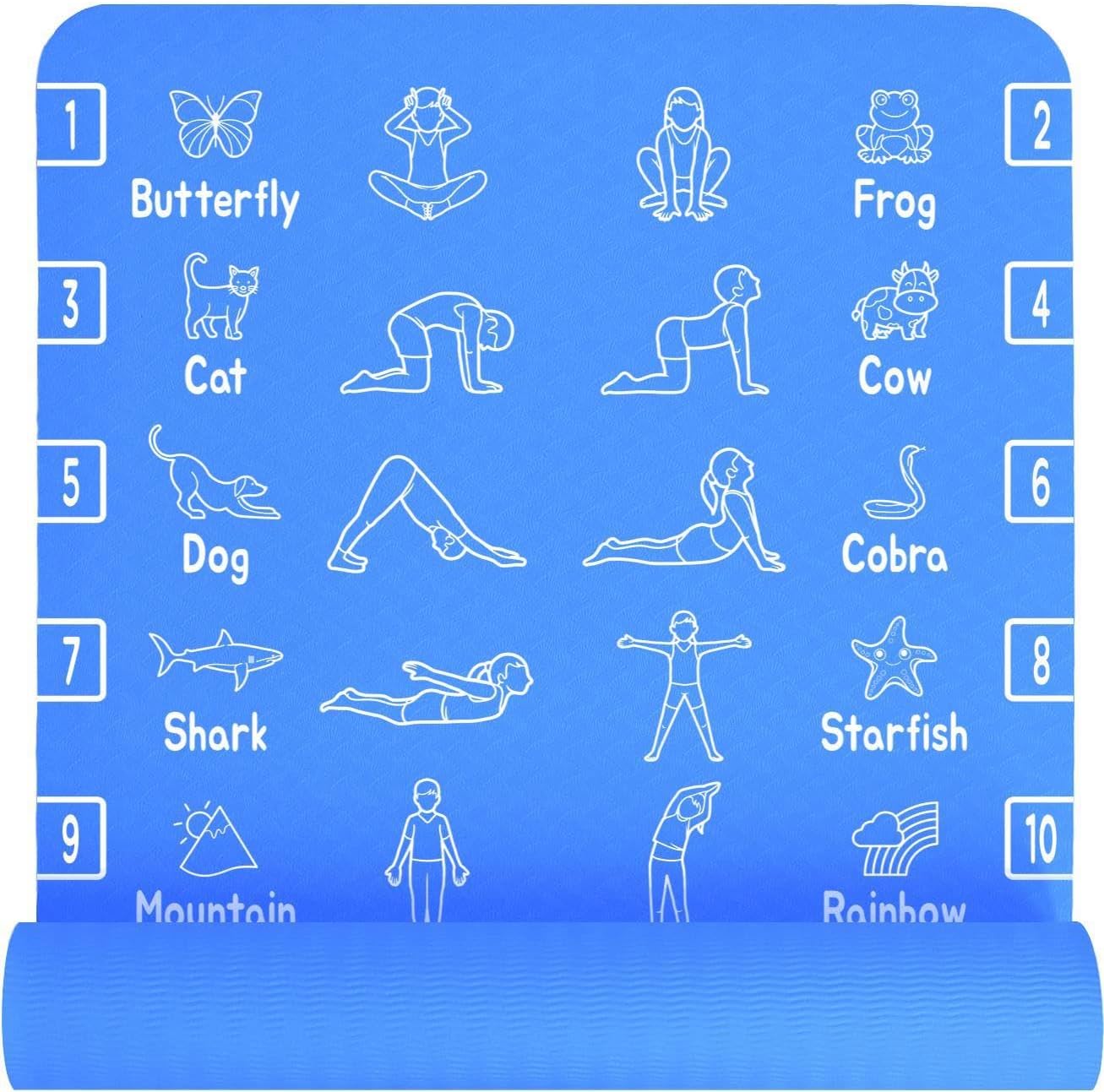 Kids Non-Slip Yoga Mat by Plyopic - Safe & Fun Exercise for Ages 3-12