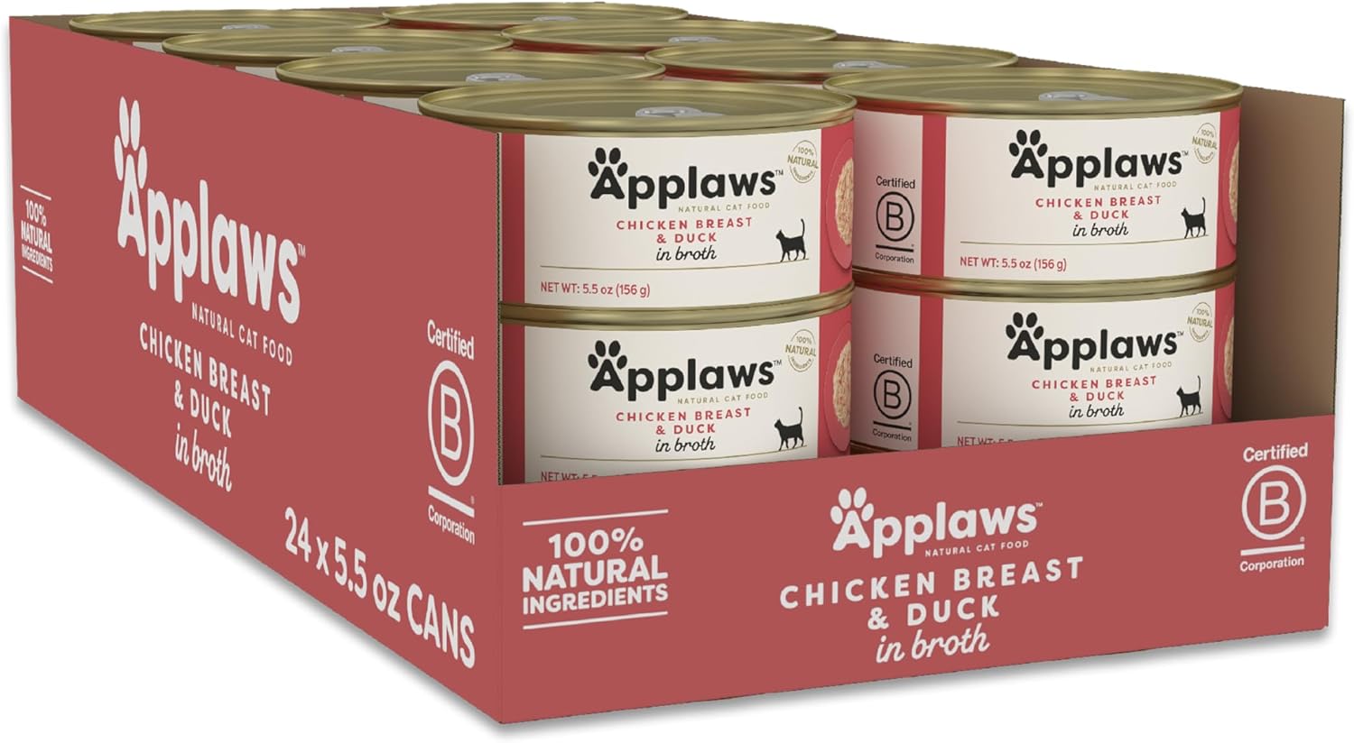 Applaws Natural Wet Canned Cat Food with Chicken & Duck
