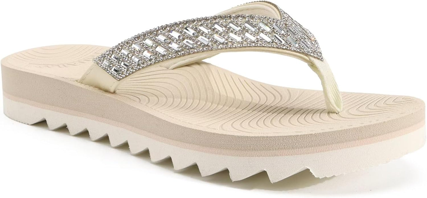 KuaiLu Womens Orthotic Flip Flops with Arch Support for Summer