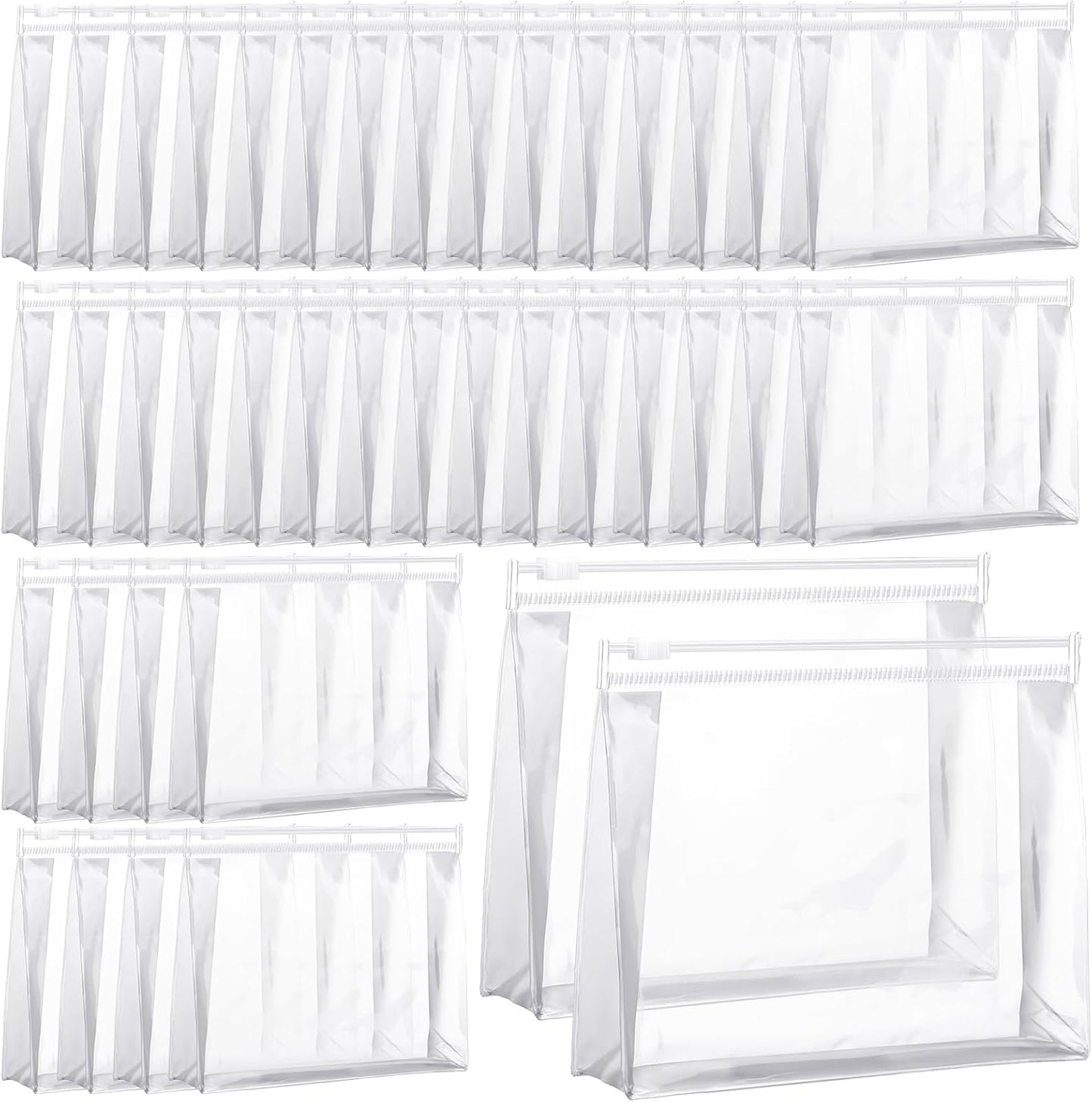 Xuniea 100 Pcs Mini Clear Makeup Bag for Travel and Organizing