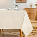 Natural Linen Rectangle Tablecloth 60 x 84 in 2 Pack - Water Resistant