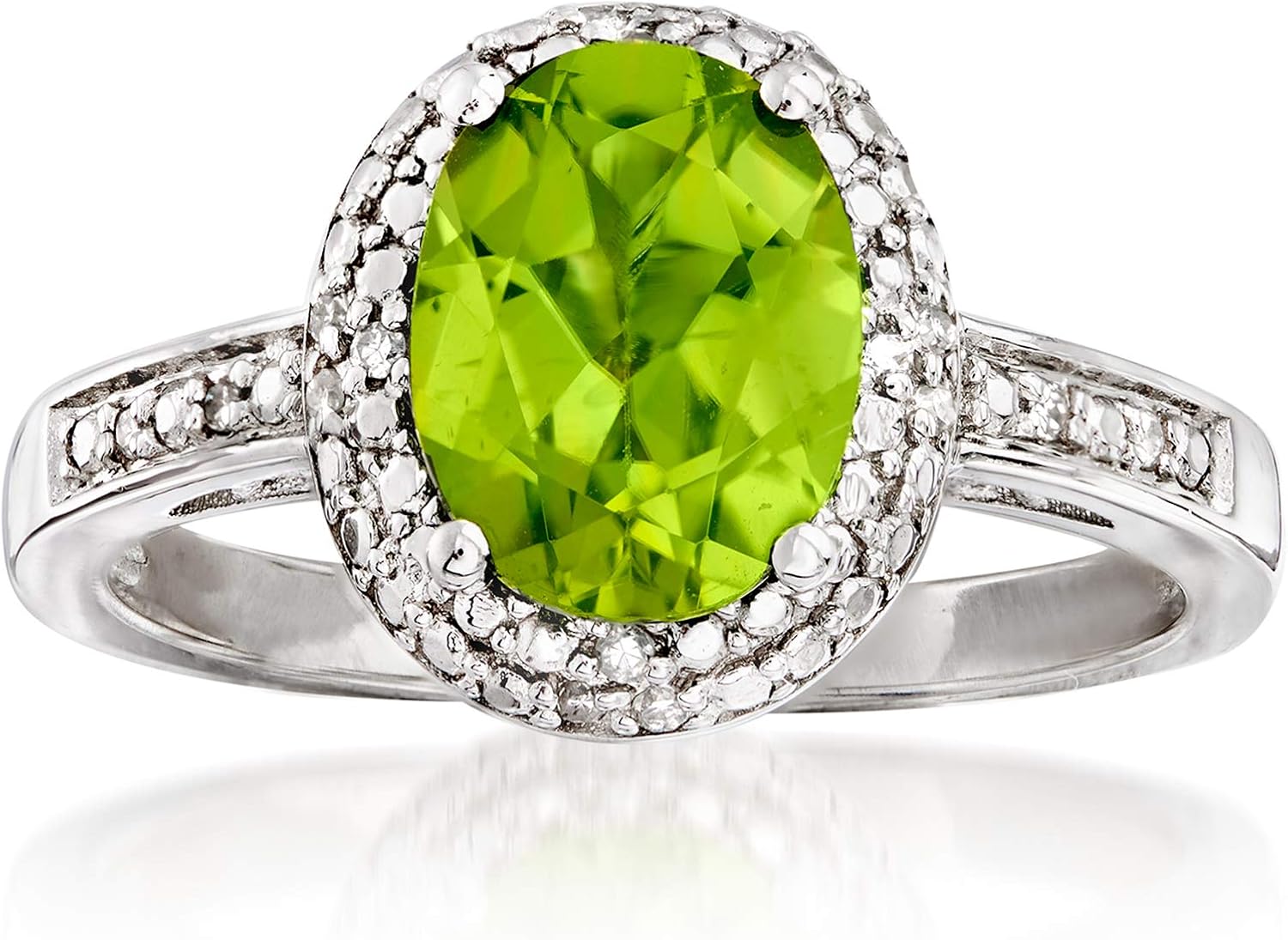 Stunning Gemstone and Diamond-Accented Ring in Sterling Silver