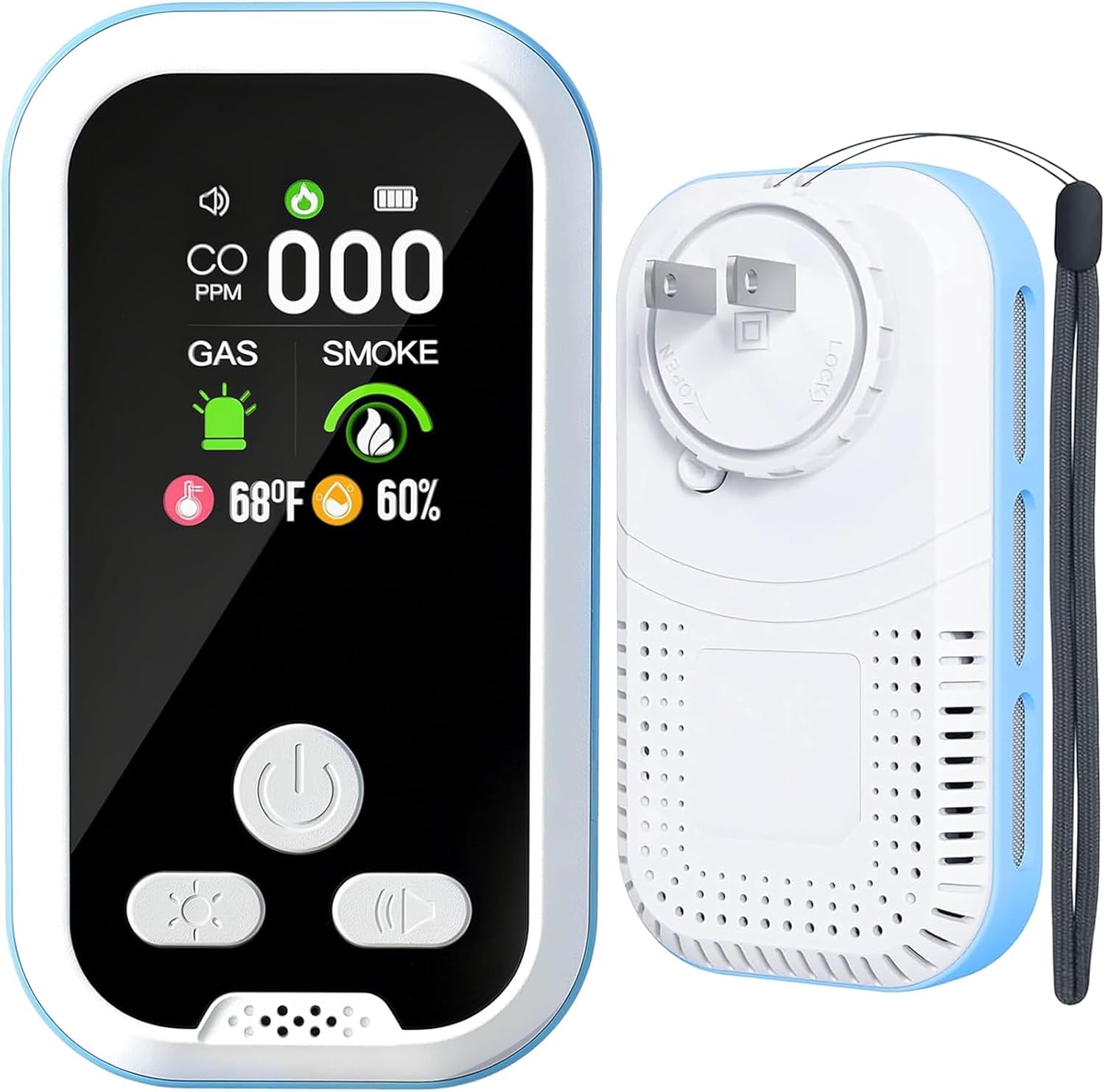 5-in-1 Carbon Monoxide Detector with LCD Display for Safety