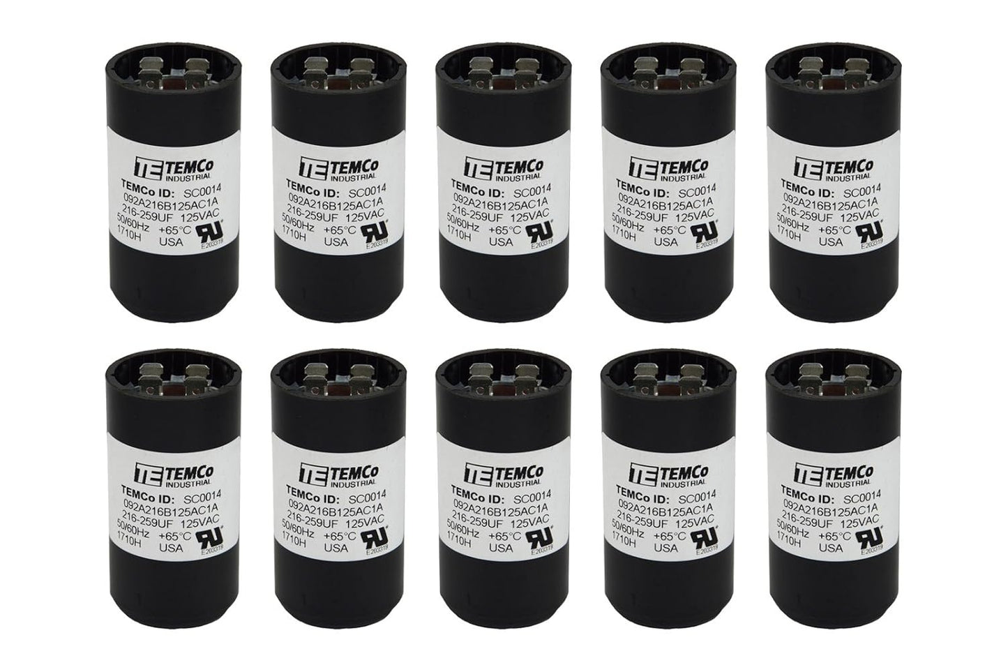 10 Pack 216-259 uF MFD CD60 Start Capacitor for HVAC Systems