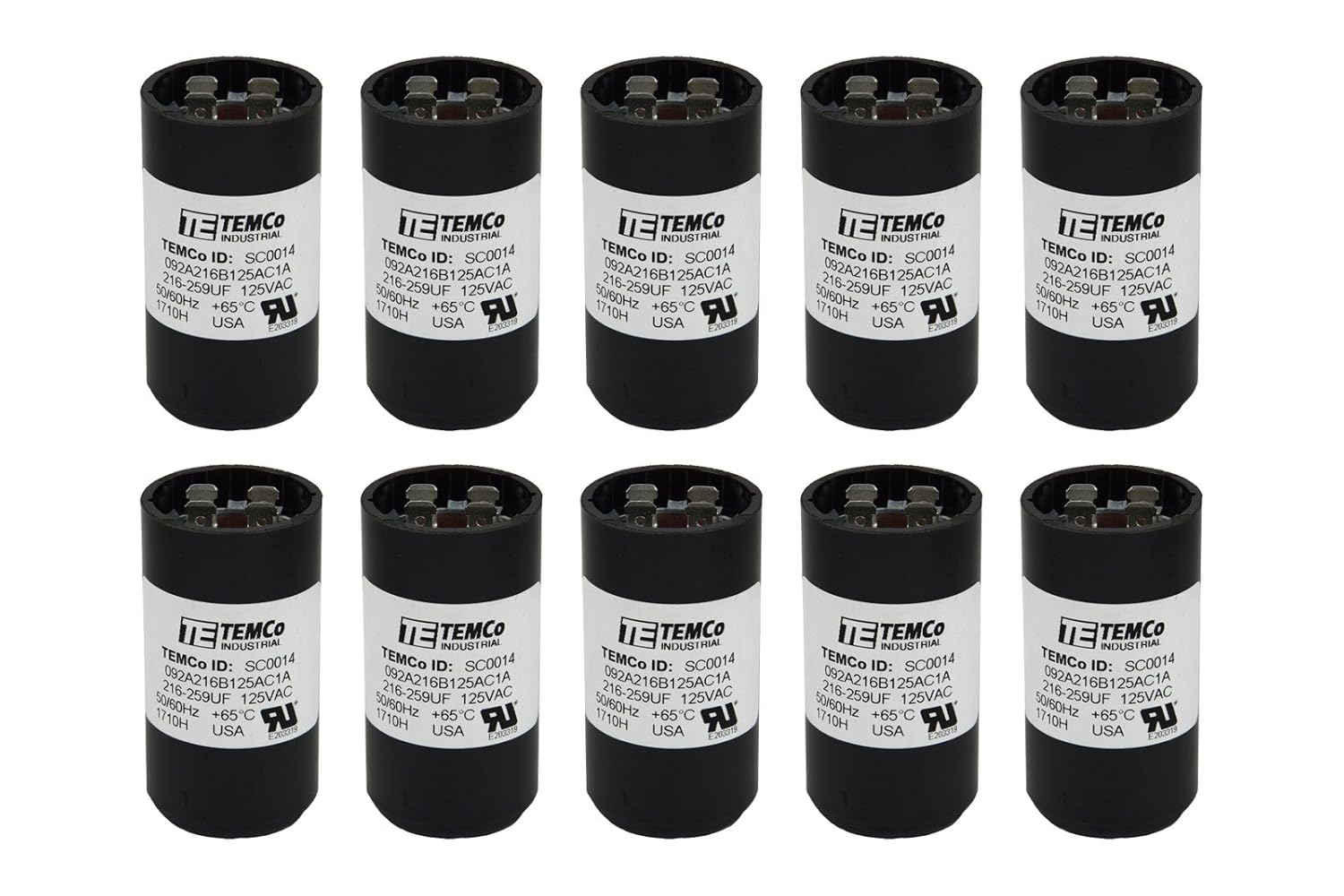 10 Pack 216-259 uF MFD CD60 Start Capacitor for HVAC Systems