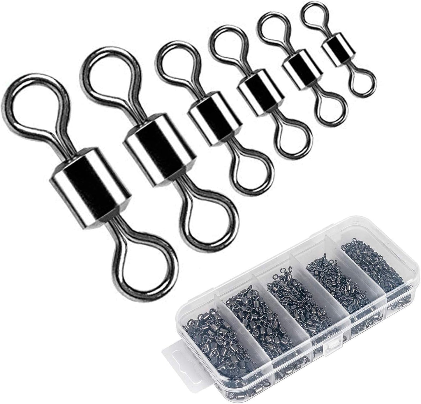 200pcs Stainless Steel Fishing Swivels by Siasky