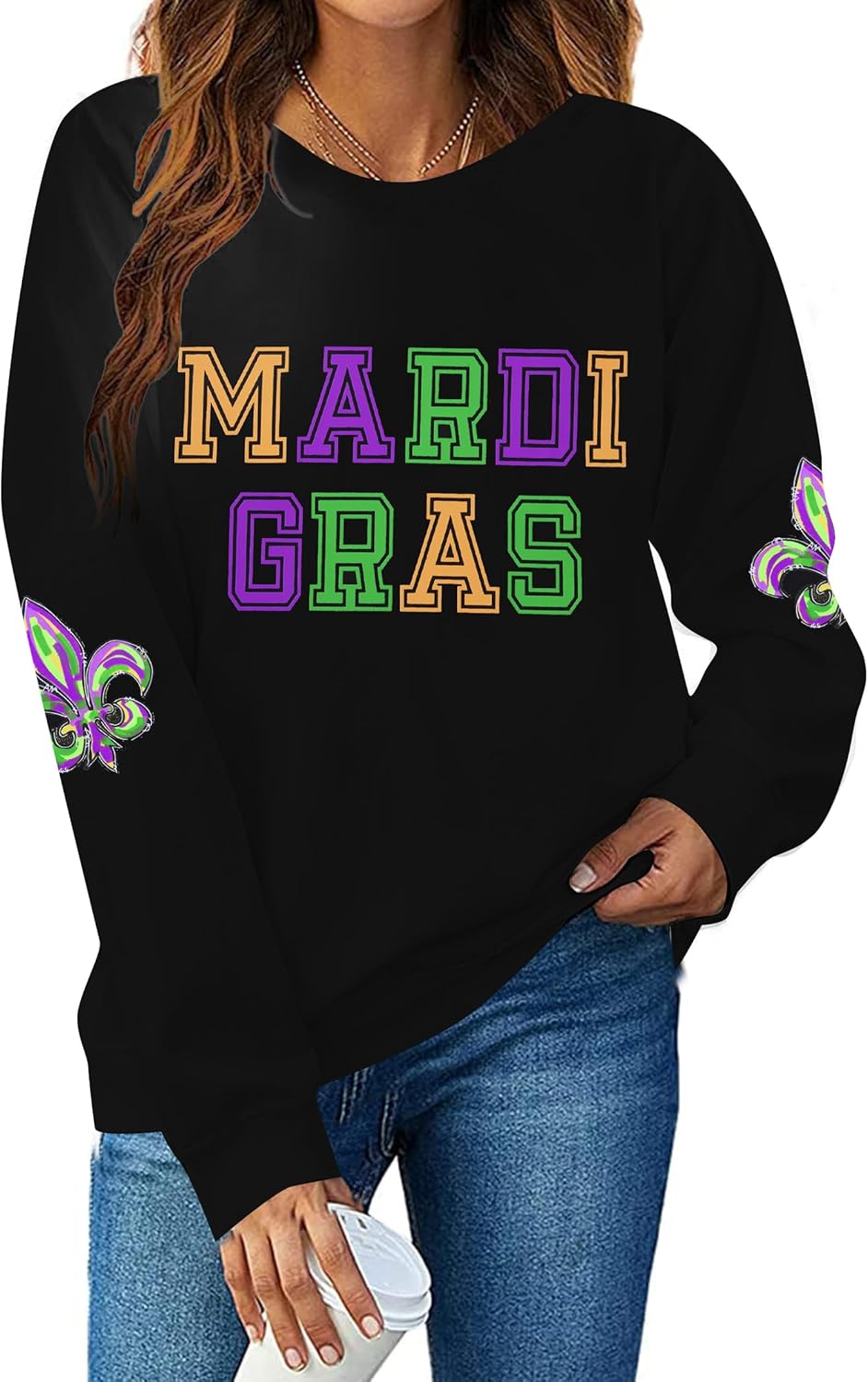 FAYALEQ Mardi Gras Sweatshirt - Festive Carnival Vibes!