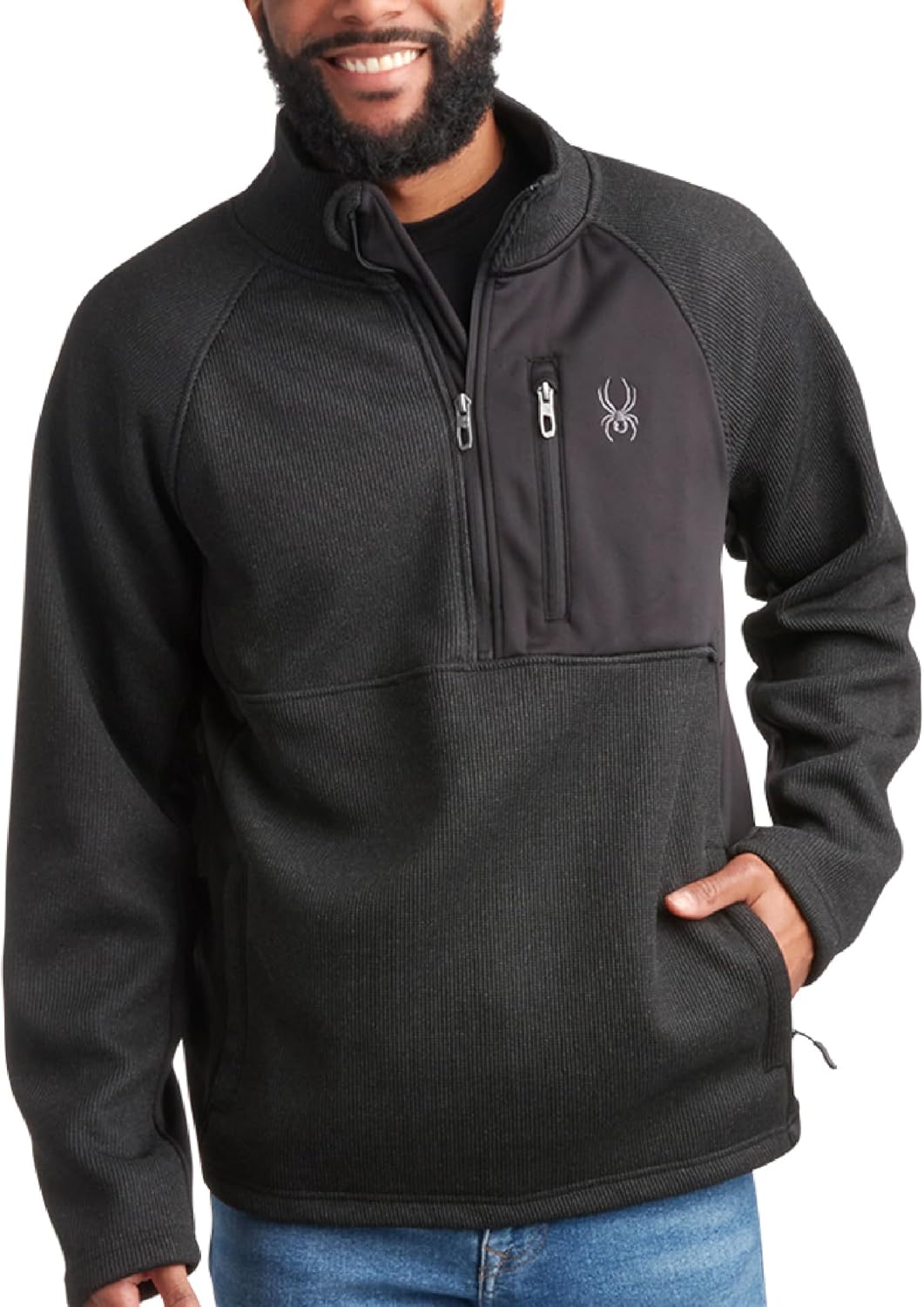 Spyder Mens Quarter Zip Pullover Sweater for All-Season Wear