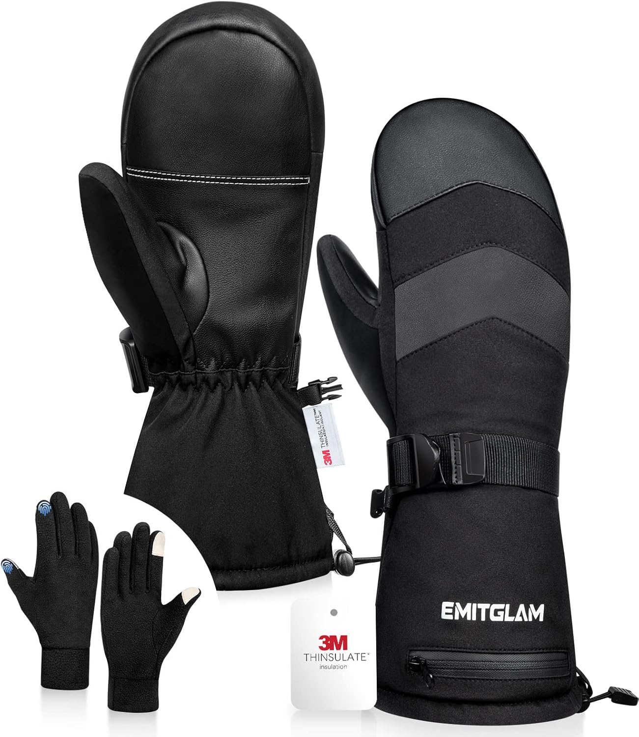 EMITGLAM 2-in-1 Waterproof Ski Mittens!