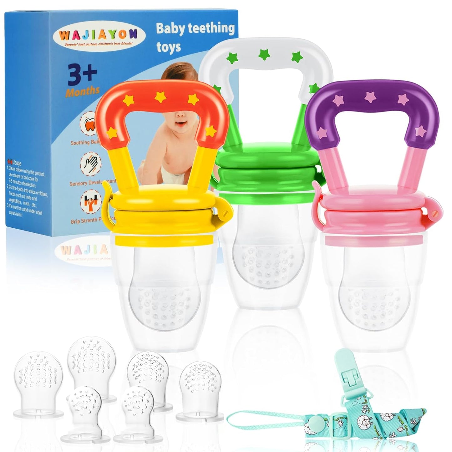 Silicone Teether Feeder Trio - Baby's Essential