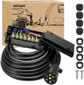7 Way Inline Trailer Plug with 7 Gang Weatherproof Junction Box - 16