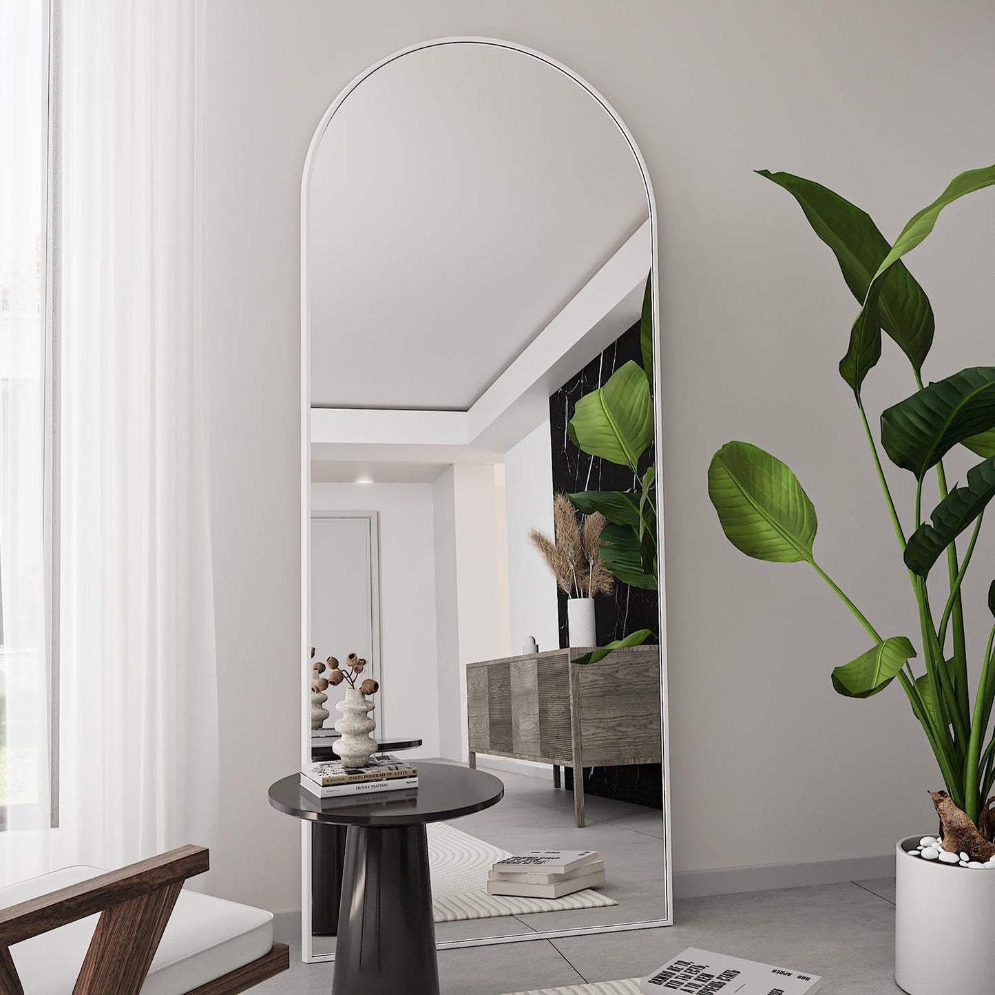 TinyTimes 65ft'x22ft' Arched Full Length Mirror for Any Room