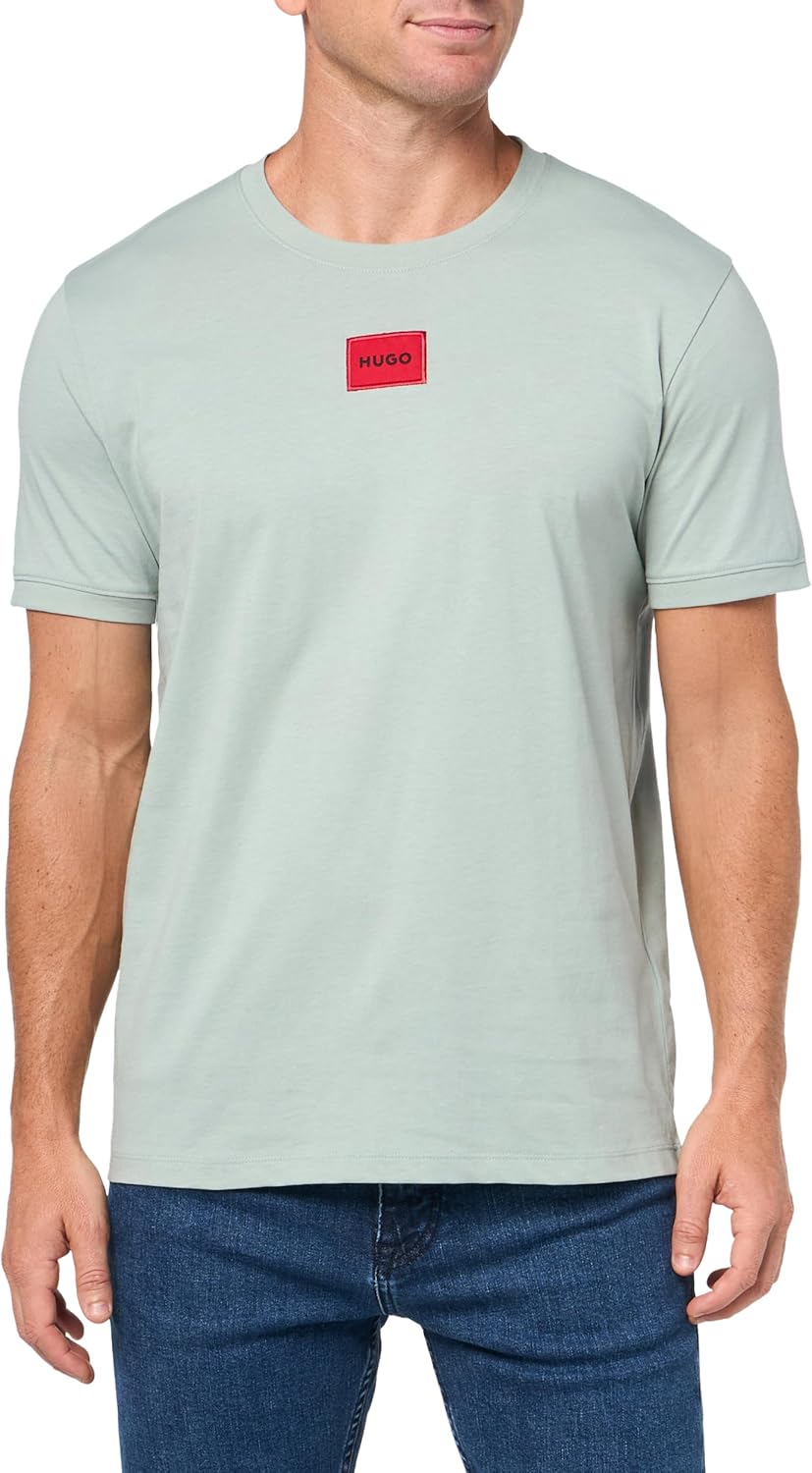 HUGO Men's Ribbed Crew Neck T-Shirt for All-Day Comfort