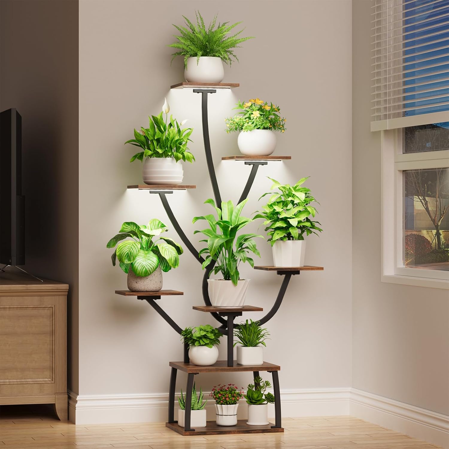 8 Tiered Plant Stand with Grow Lights for Indoor Plants