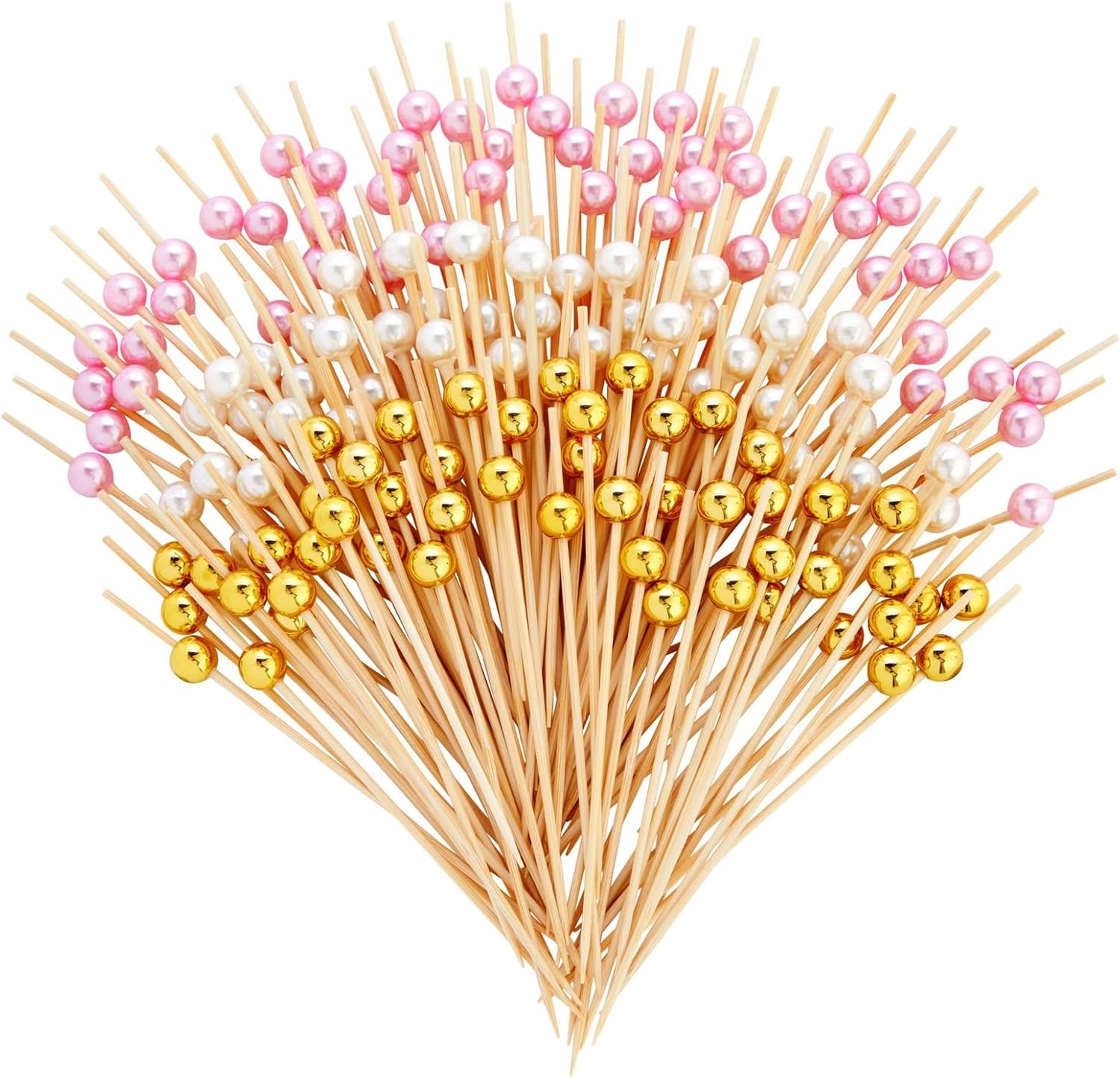 Bamboo Food Picks 150-Pack, Elegant Trio Colors