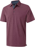 VEBOON Men's Polo Shirts Heather Cotton Blend - Comfortable Fit