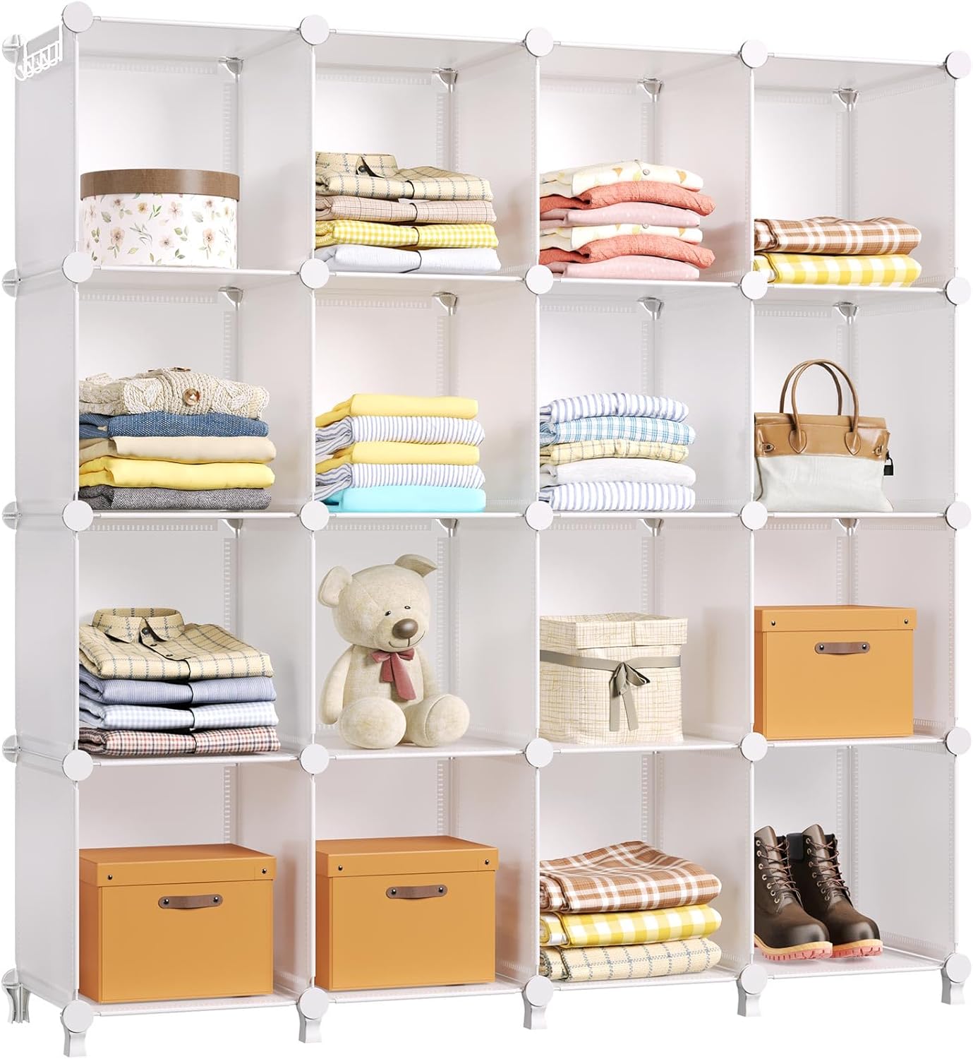 16-Cube Storage Organizer for Flexible Closet Solutions