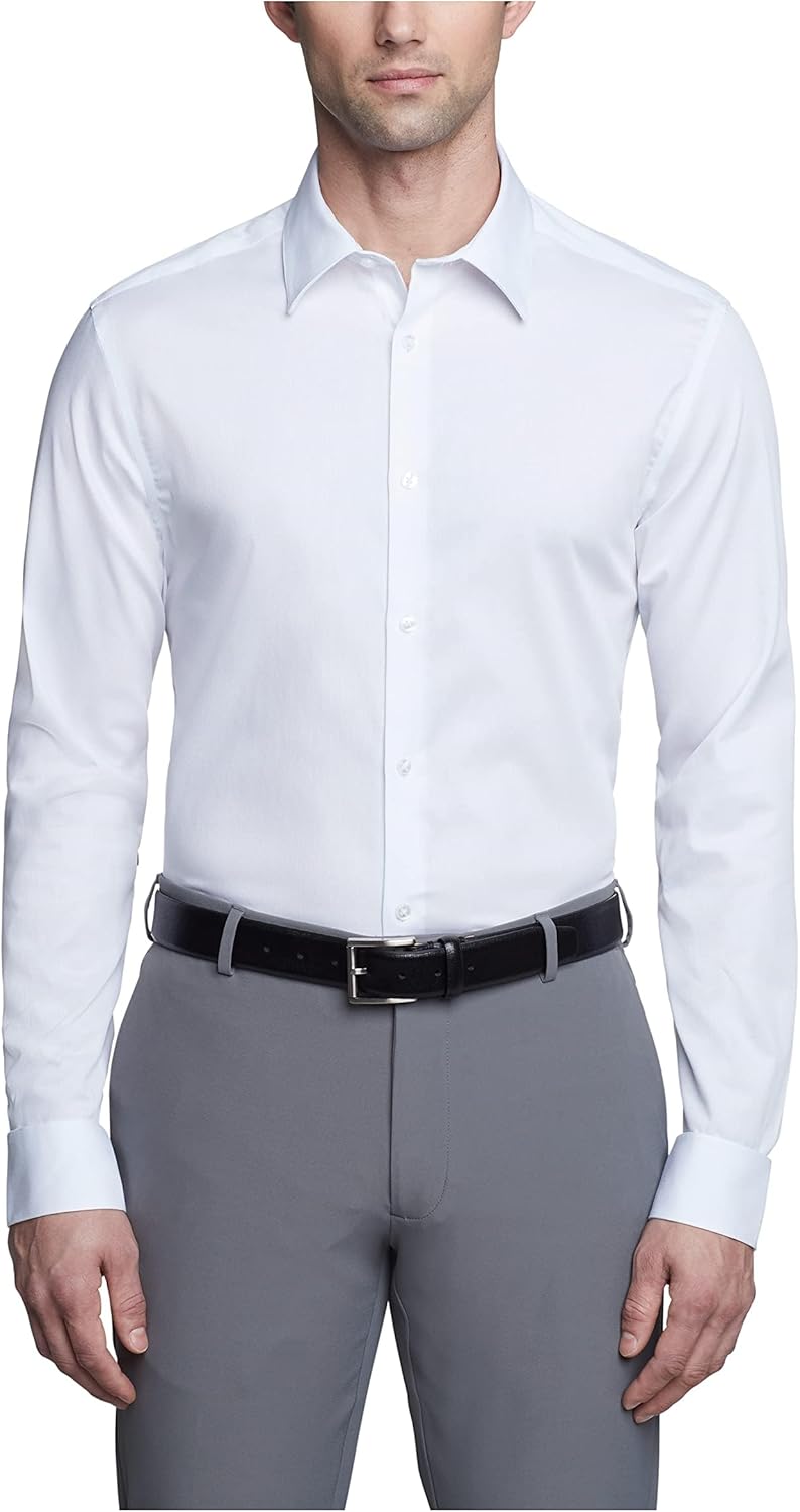 Calvin Klein Men's Dress Shirts Slim Fit Non Iron Solid Style