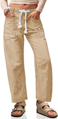 Womens Baggy Barrel Horseshoe Jeans - Vintage Wide Leg Denim