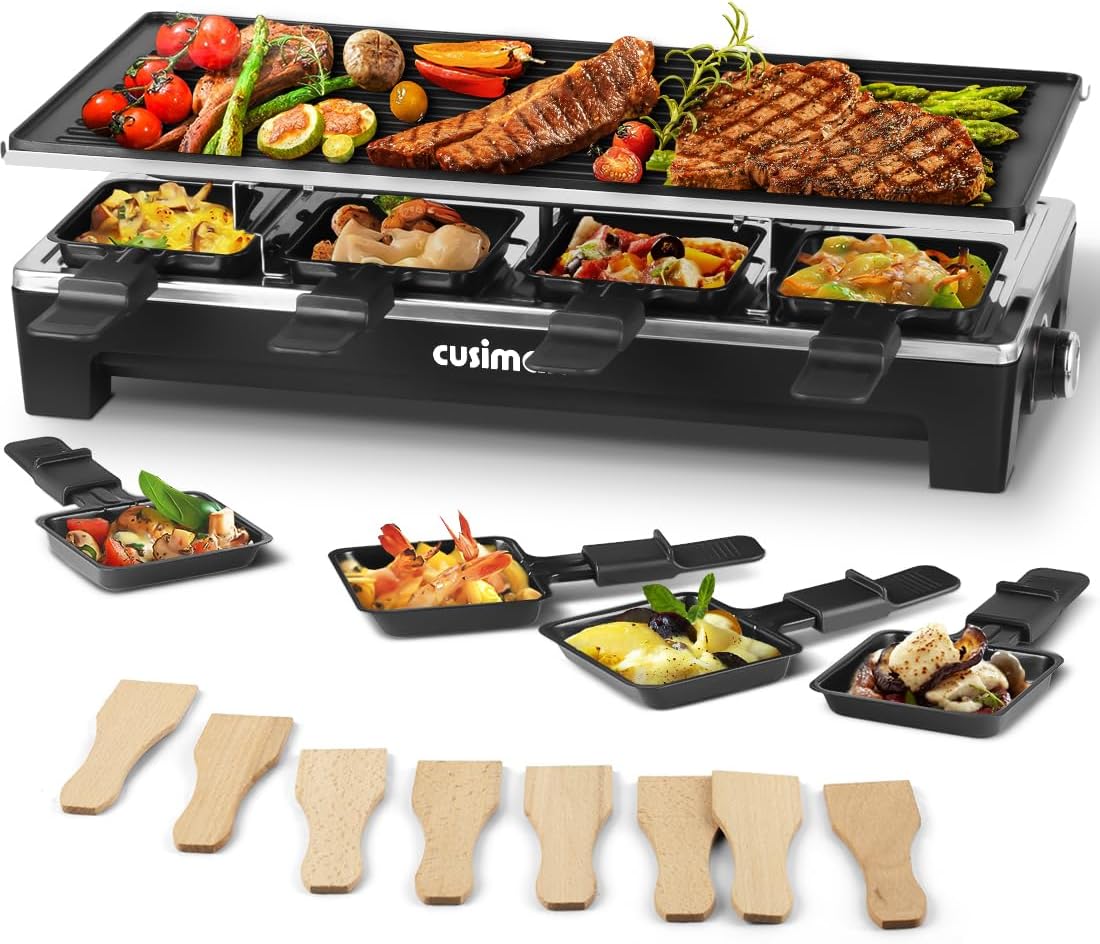 Raclette Table Grill by CUSIMAX - Perfect for Indoor BBQ Fun