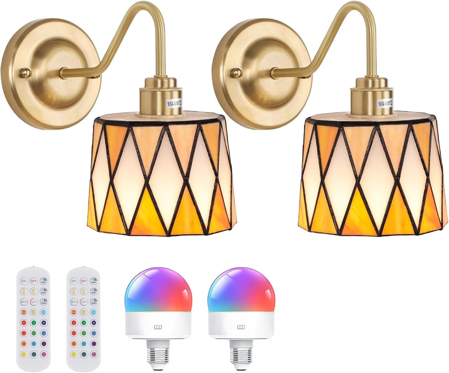 Vintage Battery Operated Wall Sconce Set of 2 for Modern Decor