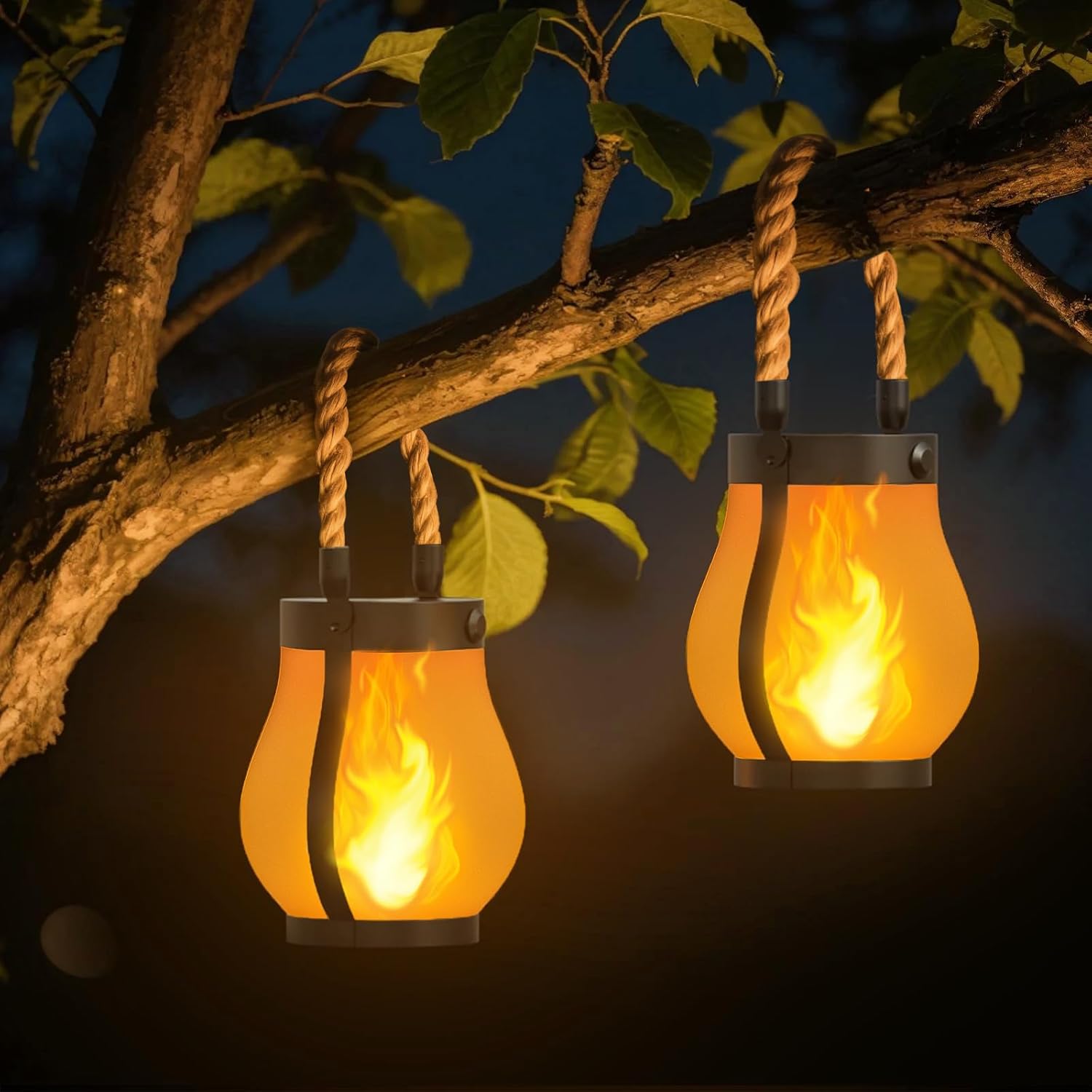 Hompavo Gen2 Solar Lanterns with Realistic Flickering Flame