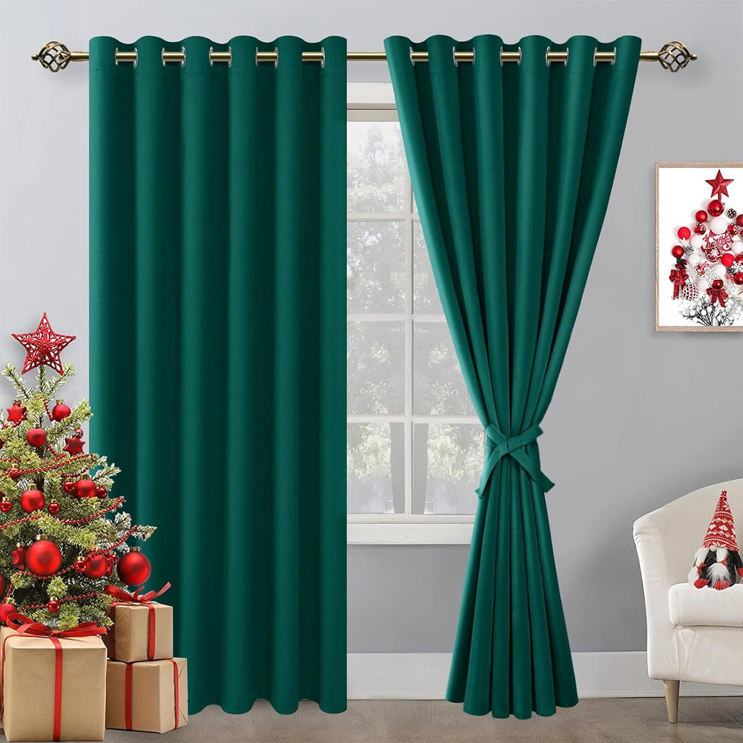 Hiasan Modern Hunter Green Blackout Curtains for Energy Saving