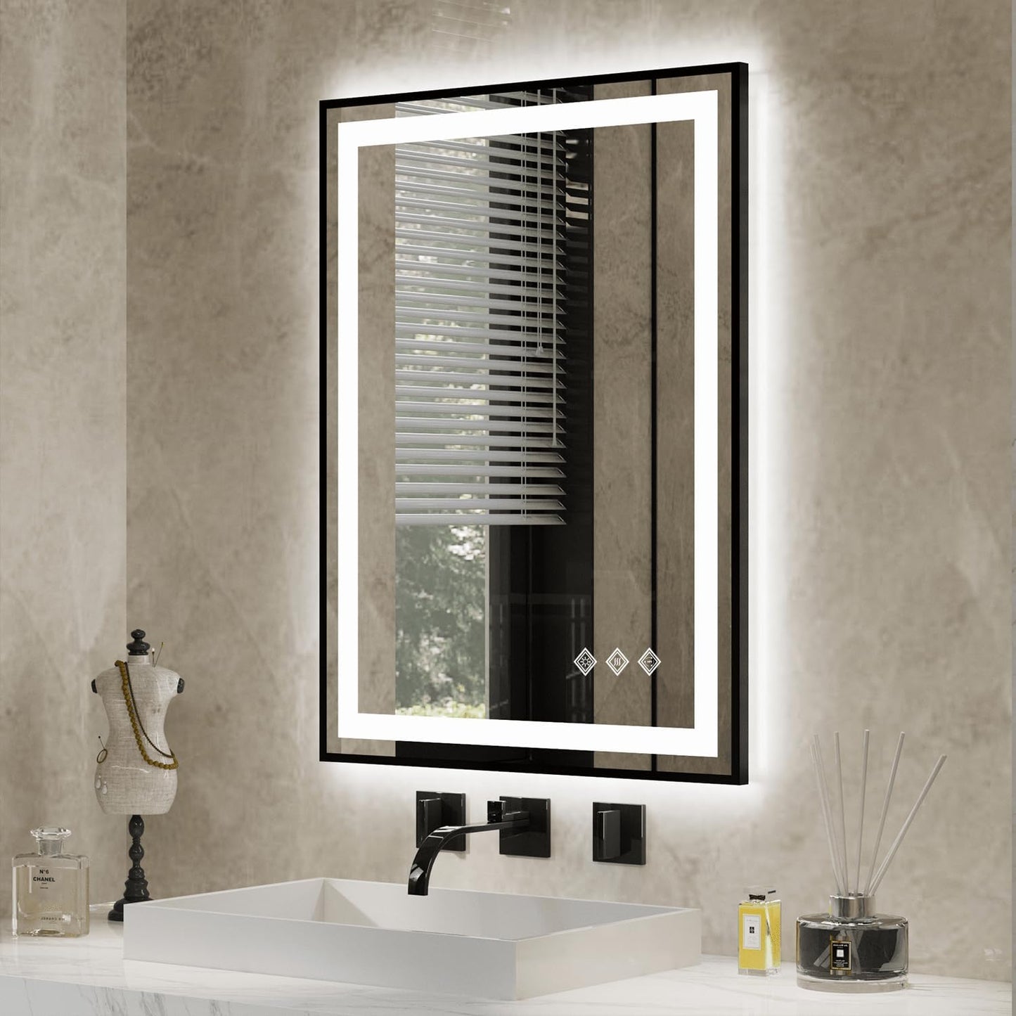 Gradient Front and Backlit LED Bathroom Mirror for Elegant Spaces
