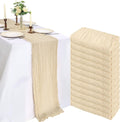 12 Pack 10ft Beige Cheesecloth Table Runner 21 x 120 in - Rustic Boho