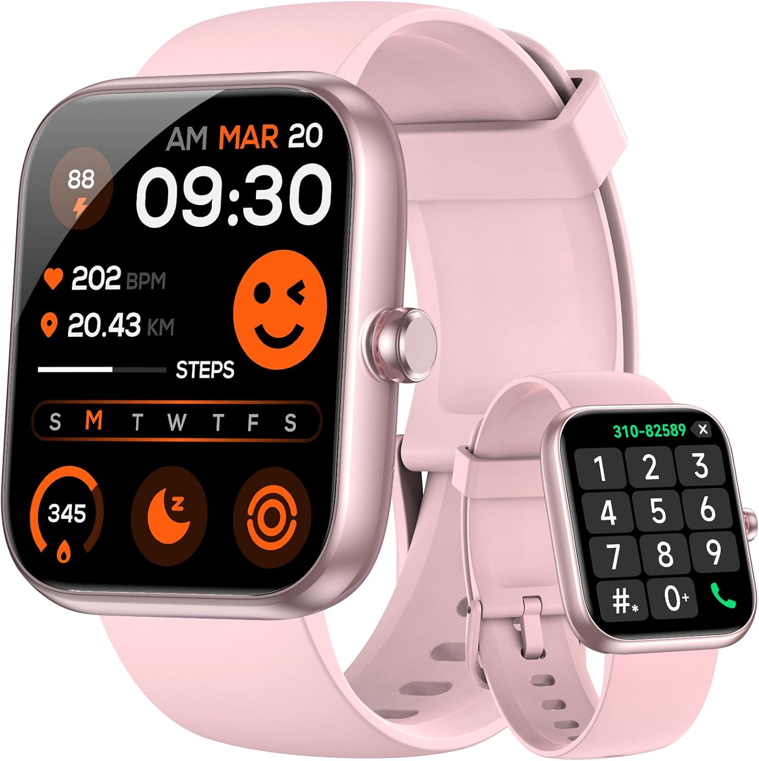 Mikego Smart Watch: Alexa, Fitness Tracker, Call, HD Touch, 100 Sports Modes