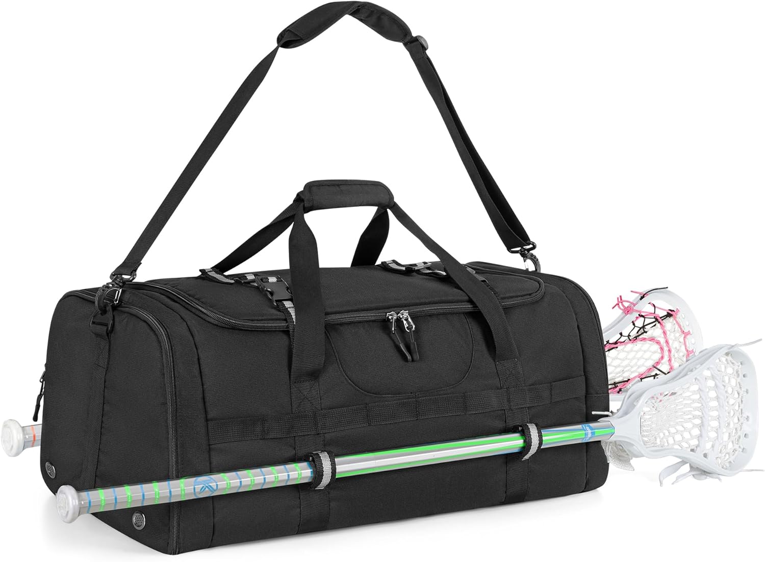 Lacrosse Bag for 2 Sticks and Shoes with Helmet Holder